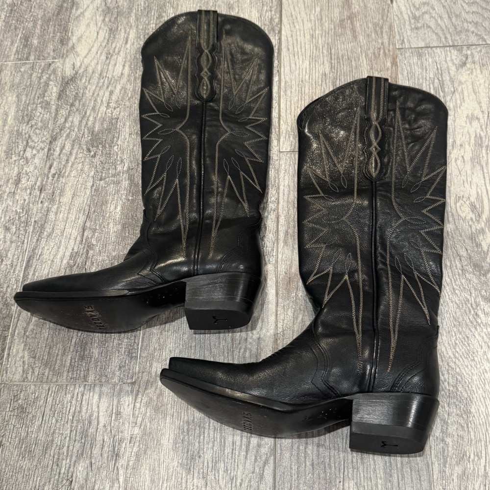 Tecovas black leather Loretta tall Western boots - Picture 7 of 11